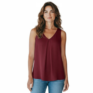 SheBird Maroon Satin Bra Blouse Size 6 L